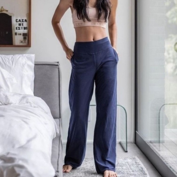 lunya Pants - Lunya Navy Wide Leg Pants